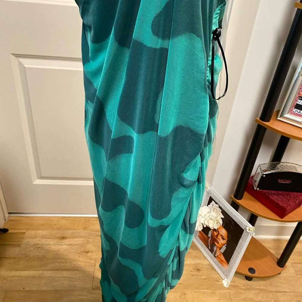 AVA & VIV WOMEN’S GREEN NEW SLEEVELESS LINED MERMAID DRESS SIZE 4X GENTLY USED - Picture 5 of 11
